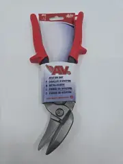 Malco AV6 Red Left Offset Cut Aviation Snips W/ Power Fit Hand Grips