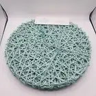 Sigrid Olsen Placemats (8) Round Woven Aquamarine Blue Green Beach Coastal NWT