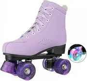 YYW Roller Skates for Women Girls, Cozy Stylish High-top Roller Skates for Beginner, Indoor Outdoor Classic Double-Row Roller Skates