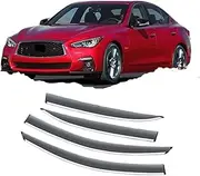 FUWKAIZS Deflectors Compatible for Infiniti Q50 Q50S 2018 2016~2023 Accessories Car Window Visors Auto Rain Eyebrow Guard Visor Protector Cover 2020