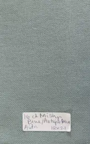 16 Count Misty Blue/Antique Blue Aida Cross Stitch Fabric 18 x 21”