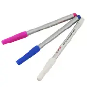 3Pcs(White, Blue, Pink) Water Erasable Vanishing Fabric Marker Cloth Ink Pen D