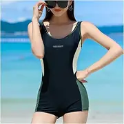 Women One-Piece Sports Swimwear Sport Swimsuit Colorblock Anthletic Open Back Beach Wear Fitness Bathing Suits