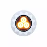3 High Power Amber LED Mini Warning Light 12 Flash Pattern - Clear Lens