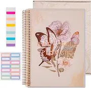 TIEFOSSI 5 Subject Notebooks, Soft Cover Spiral Notebook 29.5 × 21.5 CM, 200 Large Lined Pages Journals, Tabbed Notebook, Women Men, for Work, School Supplies, Journaling