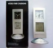 BMW Financial Service World Time Calendar GMT Analog and Digital Desk Clock