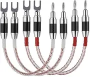 Speaker Bridge/Jumper Audio Cable Banana Plug to Y-Type Spade Plug(Black)