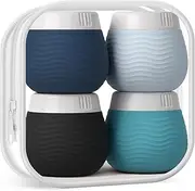 Yinke Travel Containers for Toiletries, Silicone Cream Jars with Clear Bag, TSA Approved Travel Size Containers, Leak-proof Travel Essentials/Accessories with Lid for Cosmetic Face Body Cream(4 Pack)