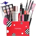 Makeup Kit Shimmer Eye Shadows, Lip Glosses, Lipstick, Base Foundation, Conceale