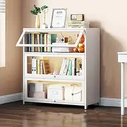 Display Storage Cabinet, Dustproof Showcase with Tempered Glass Doors, Metal Display Case Storage Shelves, Pantry Glass Cabinet for Living Room,Dining Room and Kitchen (Size : 3f 102x35x109cm