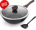 12" Non-Stick Wok, Granite Coating, All Hobs, With Lid