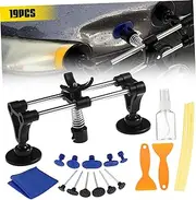 HORIALENCE Professional Car Dent Puller Kit Adjustable Bridge Tool with Black Blue Tabs Versatile Dent Removal for Auto Hail Damage Metal Surface Fixes