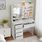 Dressing Table with 5 Drawers and 10 LED lights blubs Mirrow Vanity Make up Desk