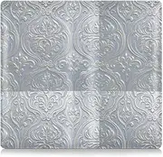 [Amooorous] Bohemia Retro Trendy Floral Paisley Silver White Leather Auto Registration Insurance & ID Card Holder Essential Car Wallet Case for Driver License, Cards & Essential Documents, Bohemia retro