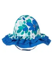 GYMBOREE SEASIDE STROLL BLUE FLORAL RHUMBA SUN HAT 6 12 24 2T 3T 4T 5T NWT