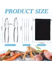 100 Pcs Seafood Tools Set Including Lobster Crackers, Stainless Steel Seafood