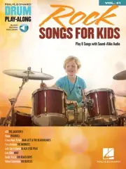 Rock Songs for Kids Drum Play-Along Vol 41 Sheet Music Book Online Audio