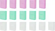 Crayon Box with Hinged Lid and Snap Closure, Clear, Purple, and Green Plastic, 16-Pack (Colors May Vary)