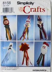 Simplicity 8156 Holiday Windsocks Rabbit Uncle Sam Ghost Santa Sewing Pattern