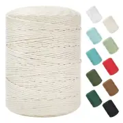 Macrame Cord 3mm x 380Yards 1140Feet Natural Cotton Macrame Rope - 4 Strands ...