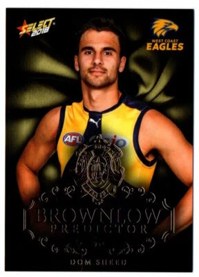 2018 Select Brownlow Predictor Dom Sheed #013/250 West Coast