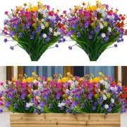 Artificial Flowers for Outdoors UV Resistant Fake Flowers Greenery Shrubs Plants