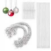 Christmas Ornament String Hangers, 200 Pcs Christmas Tree Ornament Silver