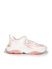 White & Pink Bone Runner Sneakers