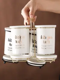 在飛比找松果購物優惠-北歐風瓷製瀝水筷架 筷子桶2層筷子收納盒筷籠 (8.3折)
