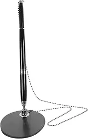 Sewroro Sturdy Signature Pen Desk Accessory Writing Pen Stand Office Pen for Bank Stainless Steel Material Smooth Writing Experience