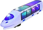 WEofferwhatYOUwant Bullet Train - Monorail Electric Toy Train - Beautiful 3D Lightning - Battery Powered with Music - Bumps & Changes Directions on Contact - Fun Addition to Kids Playtime