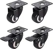 AcbbMNS 4Pcs 2 inch Caster Wheels (2 with Brakes & 2 Without), Heavy Duty 360° Swivel Castors No Noise for Furniture Workbench Trolley