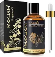 MAYJAM Coffee Fragrance Oil, 100ML/3.38FL.OZ Premium Quality Coffee Oil for Diffuser, Soap Candle Making, Scented Oil with Glass Dropper