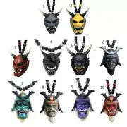 Stylish Oni Halloween Decoration Pendant Samurai Helmet Car Hanging Ornament