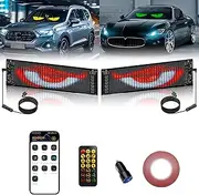 2PCS LED Eyes for Car Windshield, 13.7"x4" Devil Eyes Light for Cars, Programmable Soft Screen LED Sign with APP Control and Remote Controller