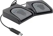 iKKEGOL Upgraded USB Double Pedal Assembly 2 Foot Switch Control 2 Key Button Footswitch Program Video Game Customized PC Keyboard Mouse Multimedia Action HID (Black)