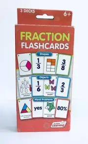 Fraction Flashcards by Junior Learning - With Shapes, Objects & Word Problems