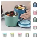 Portable Vacuum Insulated Lunch Box Set Leak-Proof Soup Cup Office