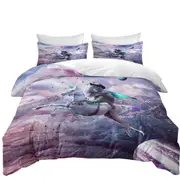 Cool Crazy Art Dragon Lizard Riding Unicorn Quilt Cover