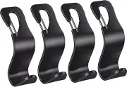 4 Pack Car Back Seat Headrest Hook Hanger for Purse Grocery Bag Handbag Hat