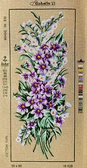 Needlepoint tapestry painted canvas 18.628 - Flowers. (12"x24") GobelinL