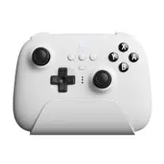 8Bitdo Ultimate Bluetooth Controller with Charging Dock, Wireless Pro Controller with Hall Effect Sensing Joystick, Compatible with Switch, Windows, and Steam Deck (White)