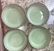 Oneida STUDIO POTTERY light green unused Set/4 5.5” bowls