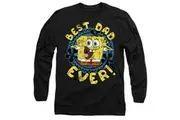 SpongeBob SquarePants Unisex Adult Best Dad Ever Fathers Day T-Shirt (Black) - UTTV10816