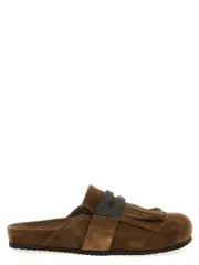 [Brunello Cucinelli] Brunello Cucinelli-Monile Sabots Flat Shoes Marrone-Donna 37IT Brown