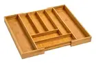 Expandable Cutlery Tray Wooden Drawer Insert Divider Bamboo Kitchen Utensil Tidy