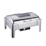 SOGA 9L Stainless Steel Food Warmer Roll Top Chafer Restaurant Chafing Dish