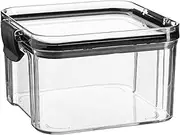 Argon Tableware Food Storage Containers - 460ml - Black - Pack of 9 - Clear Airtight Reusable Stackable Freezer Storage Meal Prep Container Lunch Tupperware Box with Clip-Lock Lid