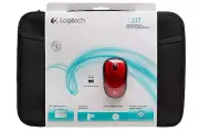 Logitech Wireless Mouse M217 RED & 16" Laptop Sleeve Bundle 910-002139