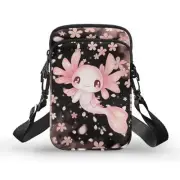 Small Crossbody Bag for Women Phone Purse Messenger 0 Axolotl Cherry Blossoms